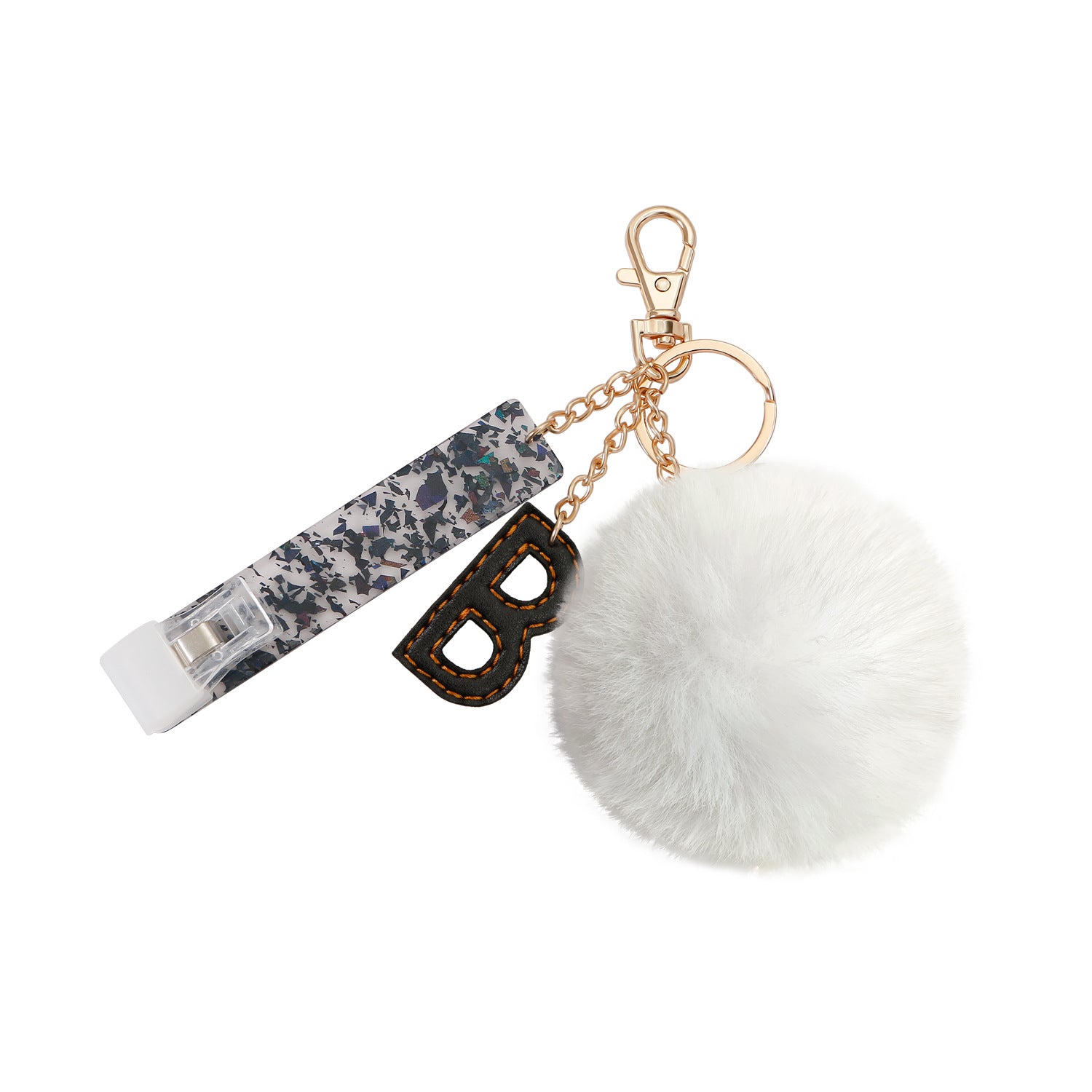 Wholesale ATM Card Reader Letters A-D Fur Ball Alloy Keychain